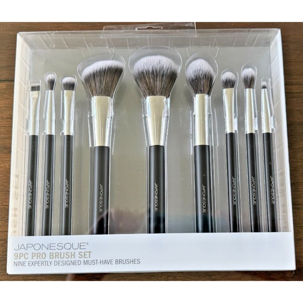 JAPONESQUE  9 Piece Pro Brush Set Expertly Designed Makeup Tools New